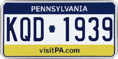 PA license plate KQD1939
