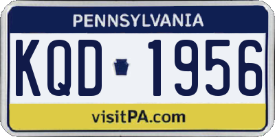 PA license plate KQD1956