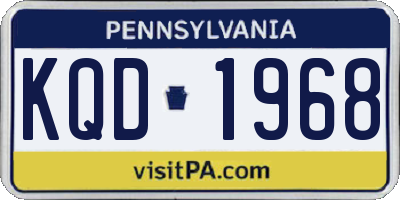 PA license plate KQD1968