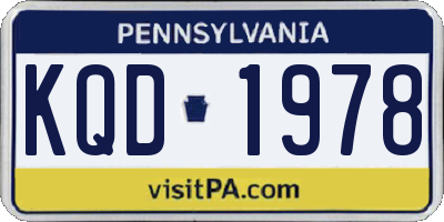 PA license plate KQD1978