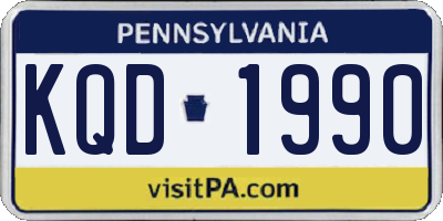 PA license plate KQD1990