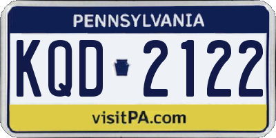 PA license plate KQD2122