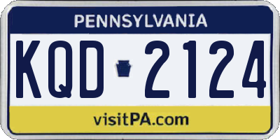 PA license plate KQD2124