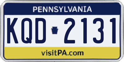 PA license plate KQD2131