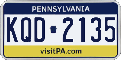 PA license plate KQD2135