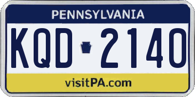 PA license plate KQD2140