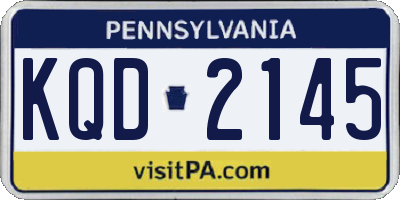 PA license plate KQD2145