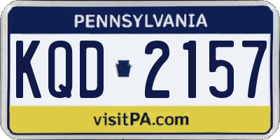 PA license plate KQD2157