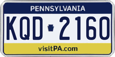 PA license plate KQD2160