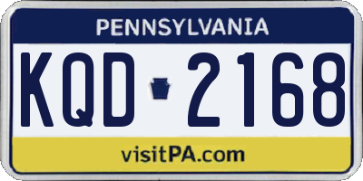 PA license plate KQD2168