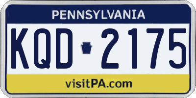 PA license plate KQD2175