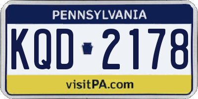 PA license plate KQD2178