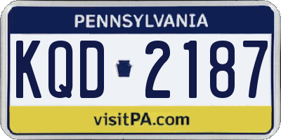 PA license plate KQD2187