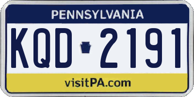 PA license plate KQD2191