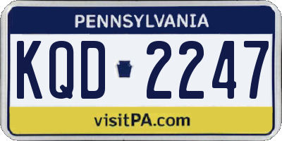 PA license plate KQD2247