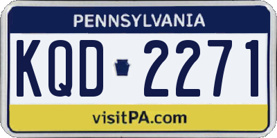 PA license plate KQD2271