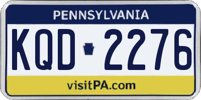 PA license plate KQD2276