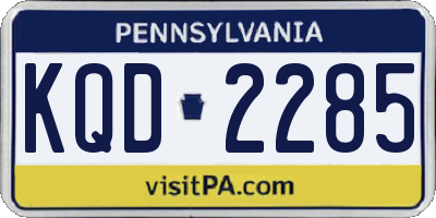 PA license plate KQD2285