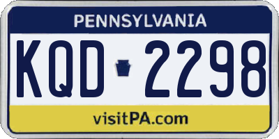 PA license plate KQD2298