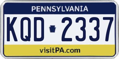 PA license plate KQD2337