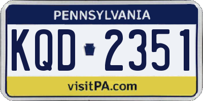 PA license plate KQD2351