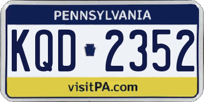 PA license plate KQD2352