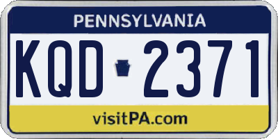 PA license plate KQD2371