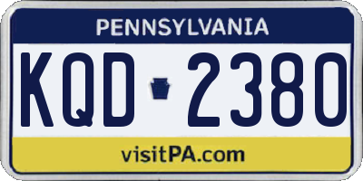 PA license plate KQD2380