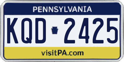 PA license plate KQD2425
