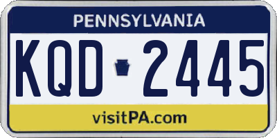 PA license plate KQD2445