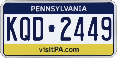 PA license plate KQD2449