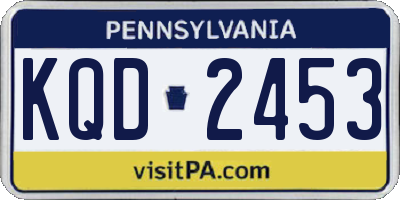 PA license plate KQD2453