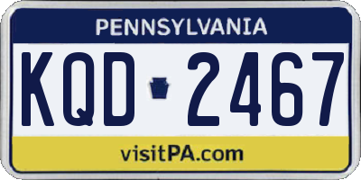 PA license plate KQD2467