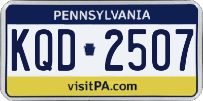 PA license plate KQD2507