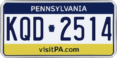 PA license plate KQD2514