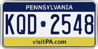 PA license plate KQD2548