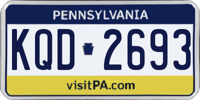 PA license plate KQD2693