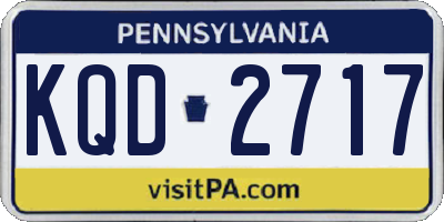 PA license plate KQD2717