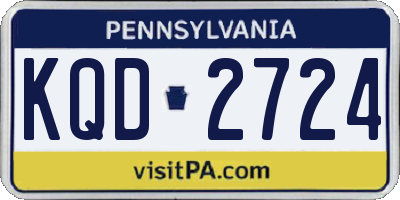 PA license plate KQD2724