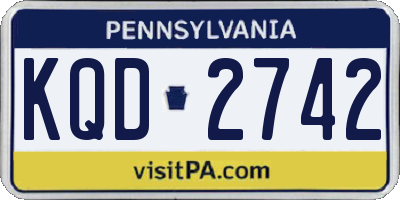 PA license plate KQD2742