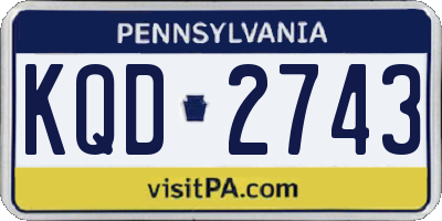 PA license plate KQD2743