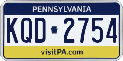 PA license plate KQD2754