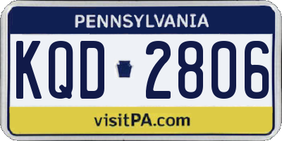 PA license plate KQD2806