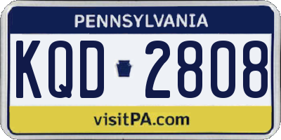 PA license plate KQD2808