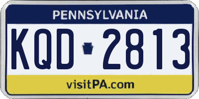 PA license plate KQD2813