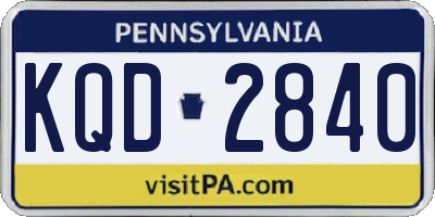 PA license plate KQD2840