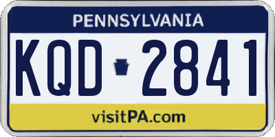 PA license plate KQD2841