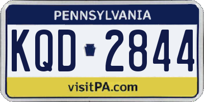 PA license plate KQD2844