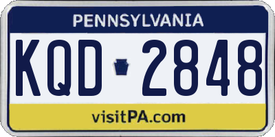 PA license plate KQD2848