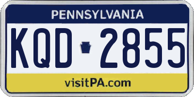 PA license plate KQD2855